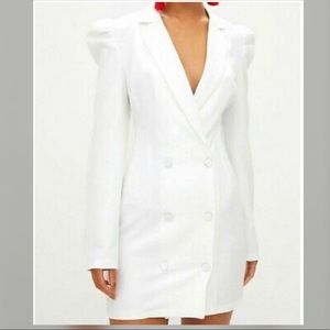 Puffer Sleeve Blazer Dress